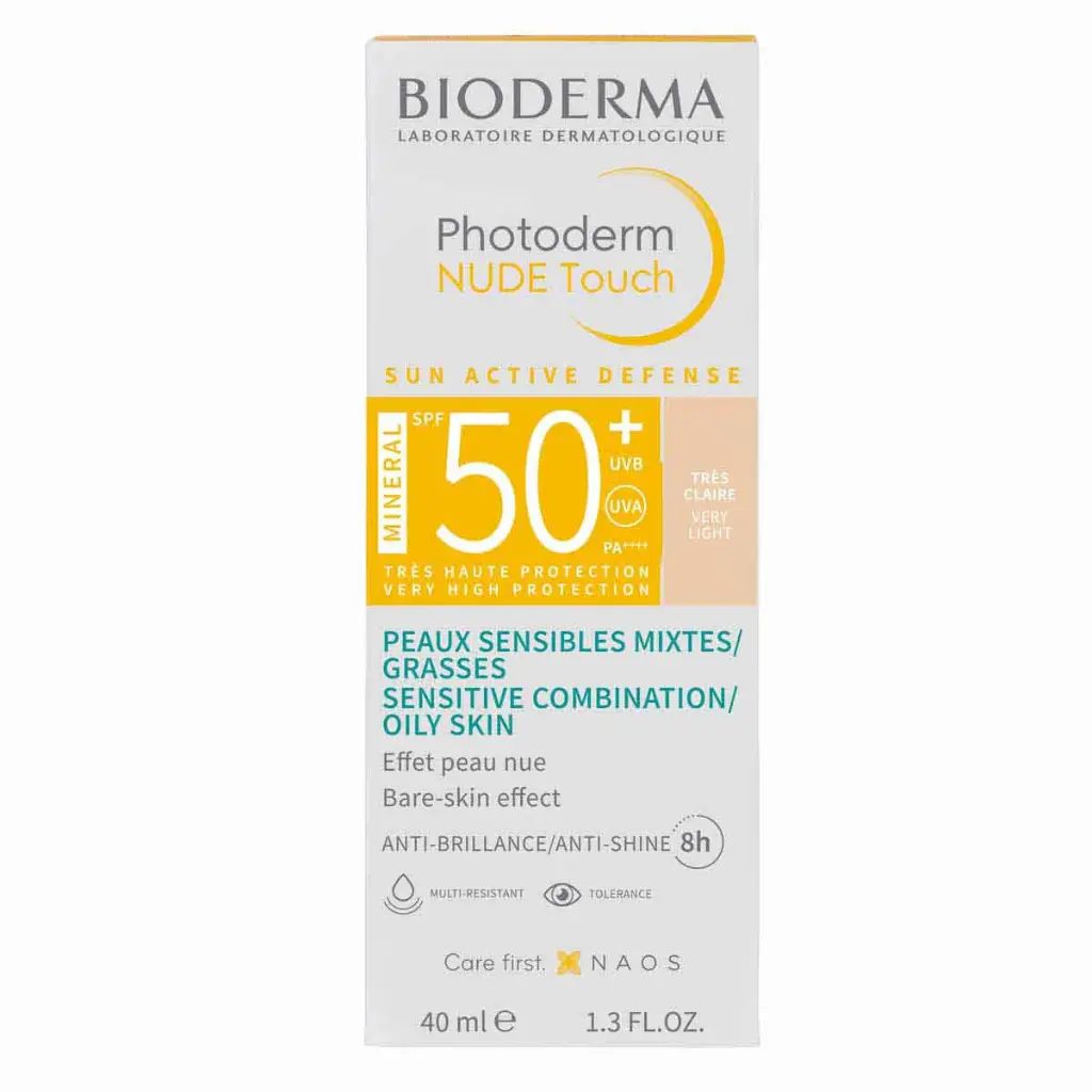 [3701129803455] Bloqueador Photoderm Bioderma Nude Touch Tono Muy Claro SPF50+ 40 Ml