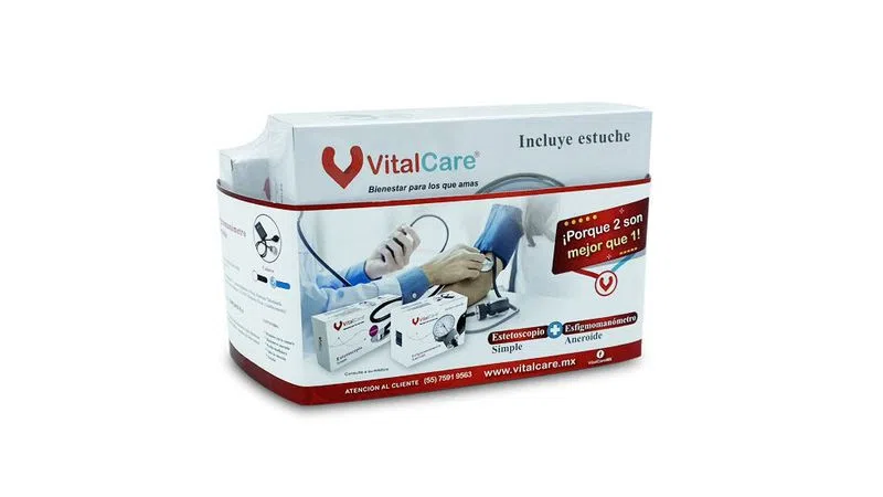 Kit Estetoscopio Doble + Esfigmomanómetro VitalCare 