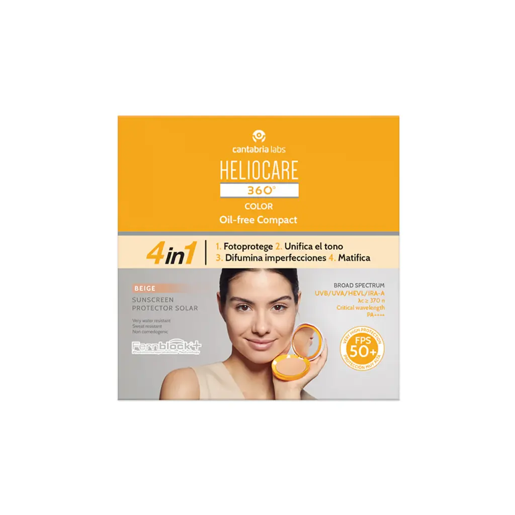 Protector Solar 4 en 1 Heliocare 360° Color Compact Oil Free Beige 10 G 