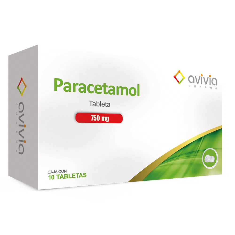 Paracetamol 750 Mg 10 Tabletas Genérico Avivia