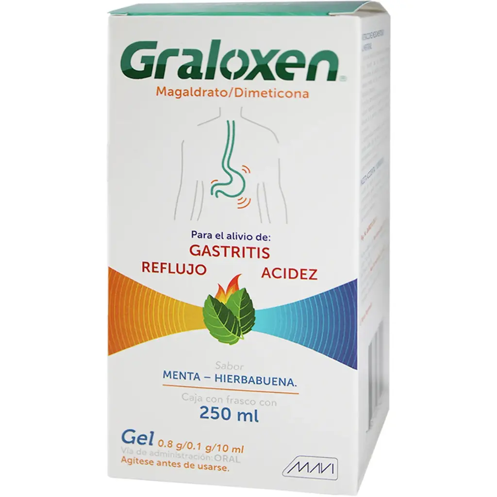 Graloxen Magaldrato/Dimeticona 1 G/10 Ml Frasco 250 Ml Genérico Mavi 