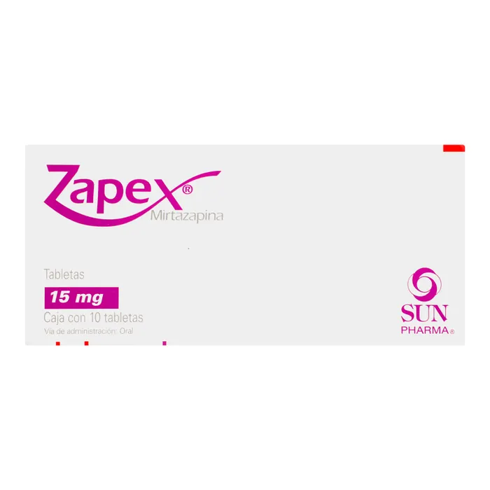 Zapex Mirtazamina 15 Mg Caja Con 10 Tabletas 