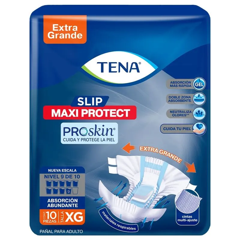 Pañal Tena Slip Maxi Protect Xg 10 Piezas