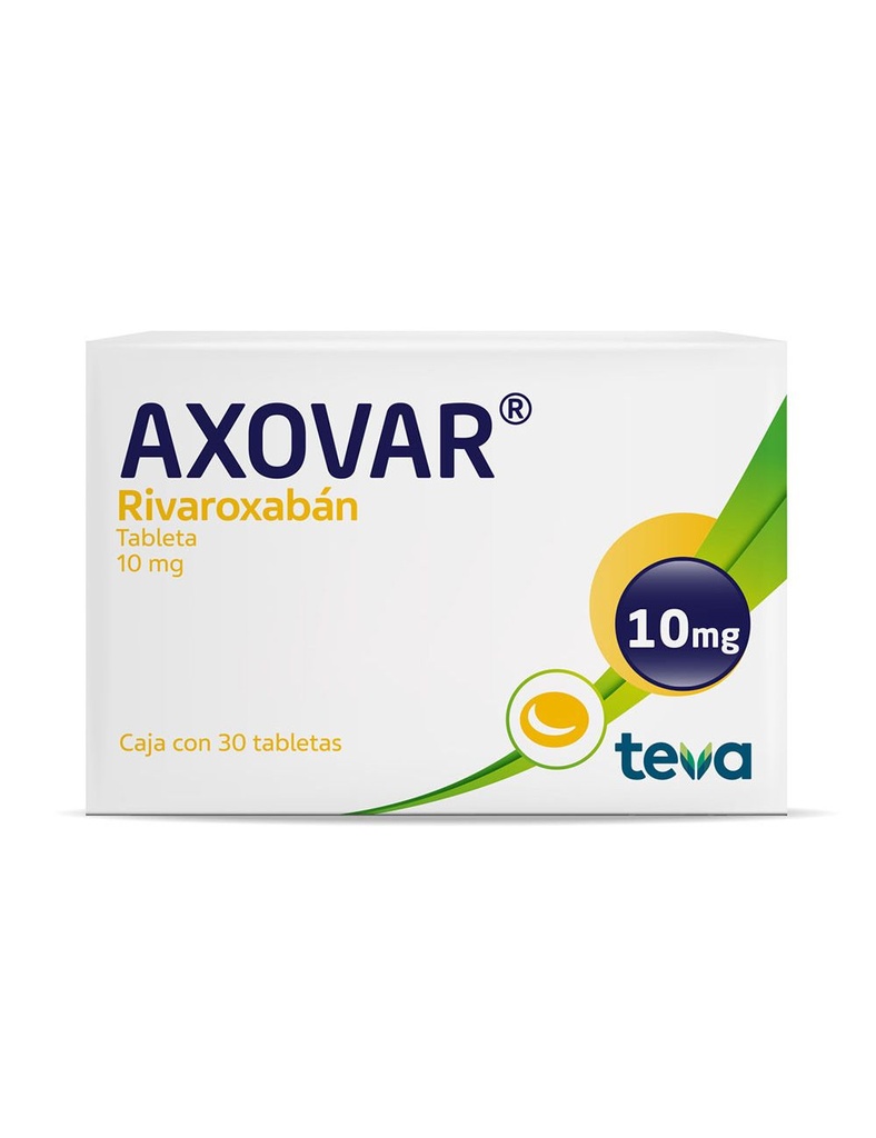 Axovar Rivaroxabán 10 Mg Caja Con 30 Tabletas