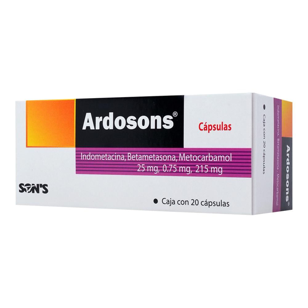 [7502001162426] Ardosons Indometacina/Betametasona/Metocarbamol 20 Cápsulas Genérico