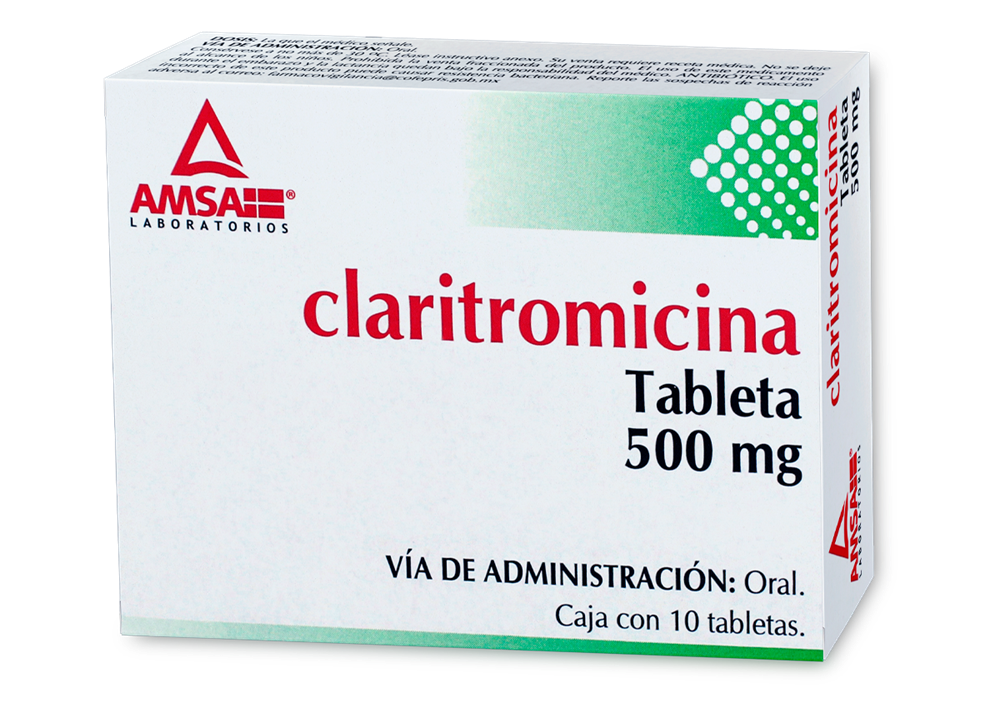 [7501349021686] Claritromicina 10 Tabletas 500 MG