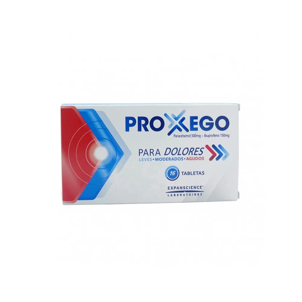 Proxego 500/150 Mg 16 Tabletas Paracetamol e Ibuprofeno