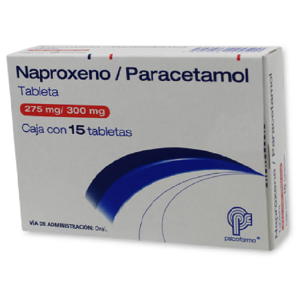 Naproxeno/Paracetamol 275/300 Mg 15 Tabletas Genérico Psicofarma