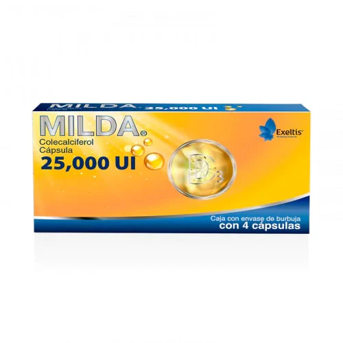 Milda 25000 UI 4 Cápsulas