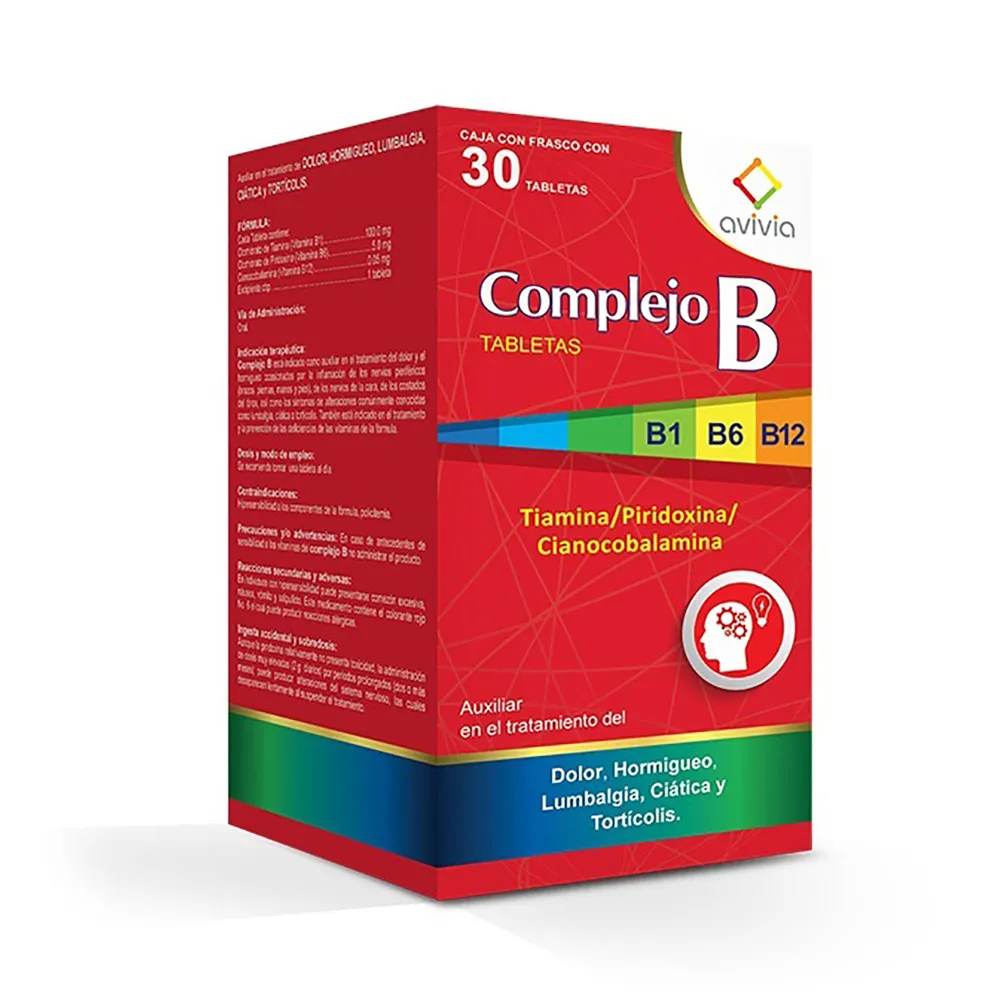 [7503049078441] Complejo B 30 Tabletas Genérico Avivia