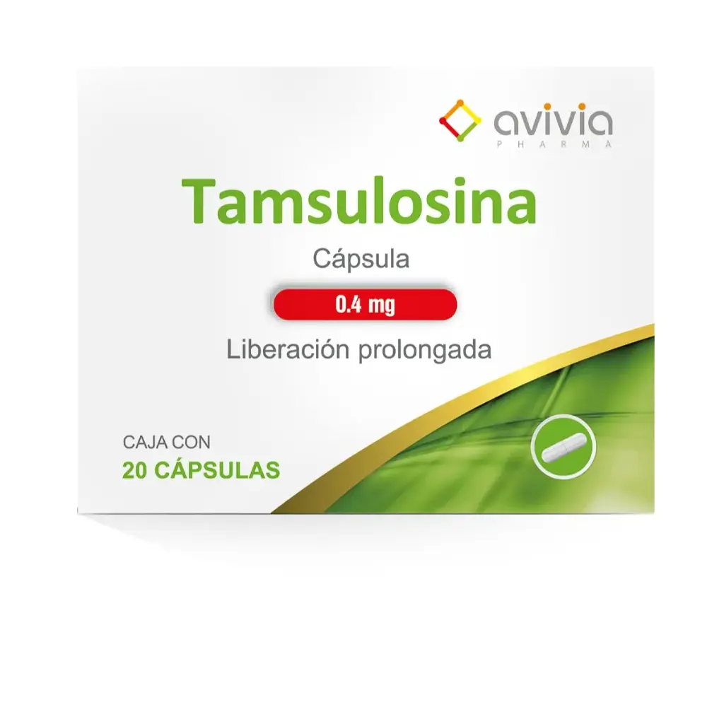Tamsulosina 0.4 Mg Liberación Prolongada 20 Cápsulas Genérico Avivia