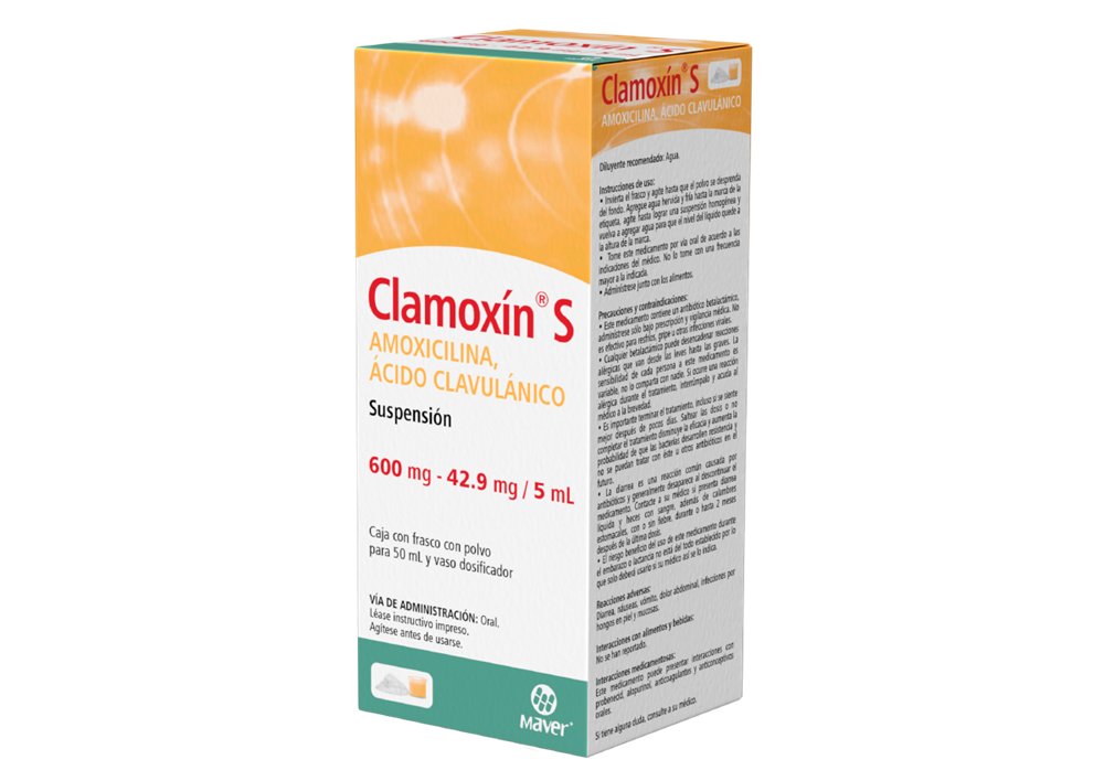 CLAMOXIN S 1 SUSP 600/42.90MG/50 ML