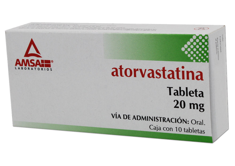 Atorvastatina 20mg 10 tabletas 