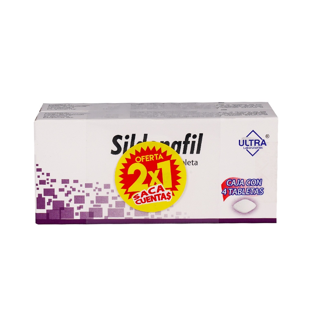 [7502216807914] Sildenafil 100 Mg 4 Tabletas 2X1 Genérico Ultra Lab