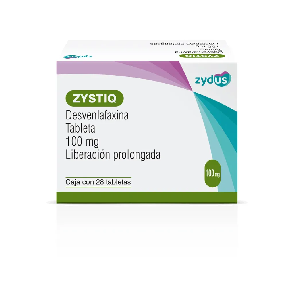 Zystiq Desvenlafaxina 100 mg liberación prolongada caja con 28 tabletas