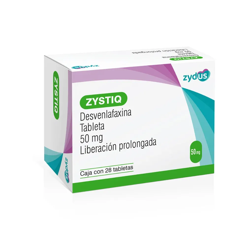 Zystiq Desvenlafaxina 50 mg liberación prolongada caja con 28 tabletas