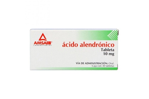 [7501349014190] Ácido Alendrónico 10 Mg 30 Tabletas Genérico Amsa 