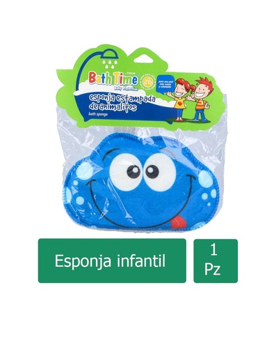 [7501103306691] Bath Time Esponja Estampada De Animalitos Bolsa Con 1 Pieza