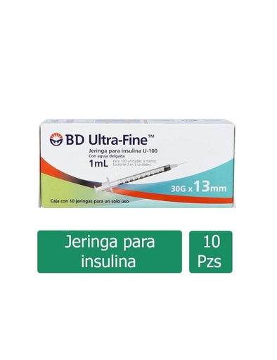 [382903267804] Jeringa Desechable BD Ultra Fine 1 Ml 30 G X 13 Mm 10 Piezas