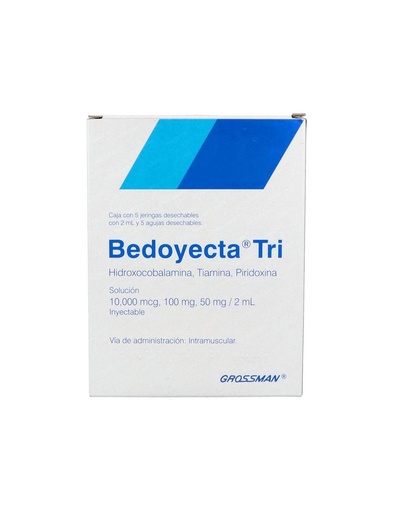 [7501123013302] Bedoyecta Tri 10000 Mcg / 100 Mg / 50 Mg Caja Con 5 Jeringas De Cristal Con 2 Ml Y 5 Agujas