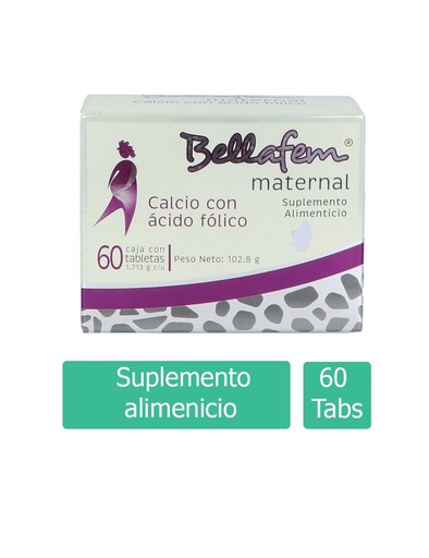 [7502235760108] Bellafem Maternal Caja Con Frasco Con 60 Tabletas