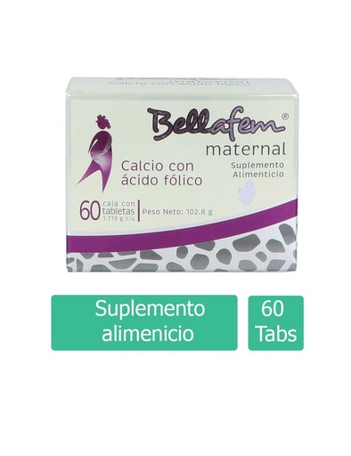 [7502235760108] Bellafem Maternal Suplemento Alimenticio 60 Tabletas