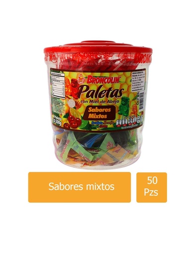 [714706903205] Paleta Broncolín Mitosx Vitrol 50 Piezas