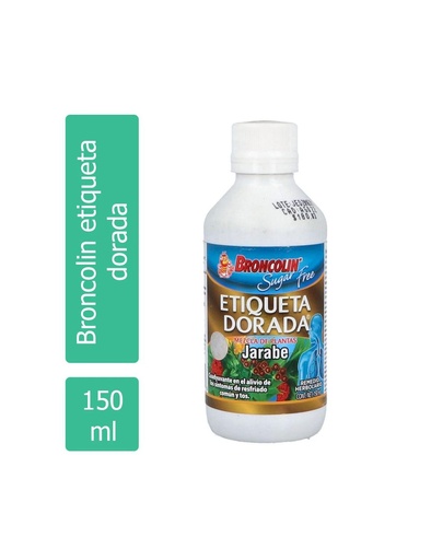 [714706911170] Broncolin Sugar Free Etiqueta Dorada Jarabe 150 Ml
