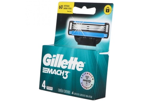 [47400179660] Hoja Gillette Mach3 4 Piezas 