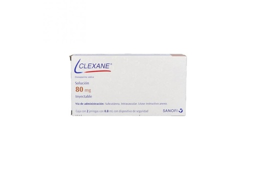 [7501072350305] Clexane 80 Mg Solución Inyectable 2 Jeringas 0.8 Ml 