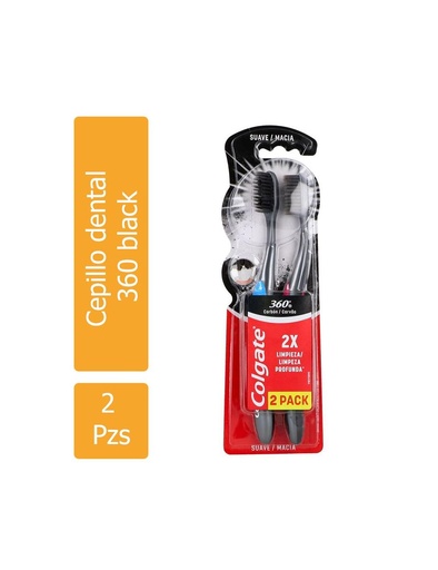 [7509546065465] Cepillo Dental Colgate 360 Black 2X1 