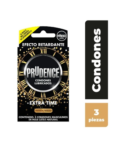 [7502214982439] Condones Prudence Retardantes Caja Con 3 Piezas