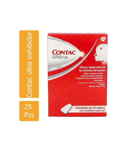 [7501065064431] Exhibidor Contac Ultra 25 Sobres Con 2 Tabletas 