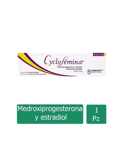 [7501124103323] Cyclofemina 25/5 Mg Jeringa Prellenada 5 Ml 