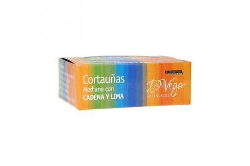 [7501289902588] Corta Uñas D La Vega Mediano Cadena y Lima 12 piezas 