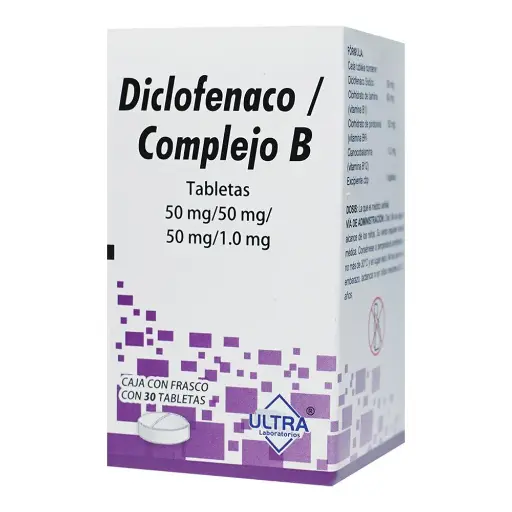 [7502216790865] Diclofenaco / Complejo B 50 Mg/50Mg/50Mg/1 Mg Caja Con Frasco Con 30 Tabletas