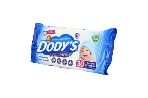 [7502221010798] Toallas Húmedas Dody's DermoActive Azul 30 Piezas 