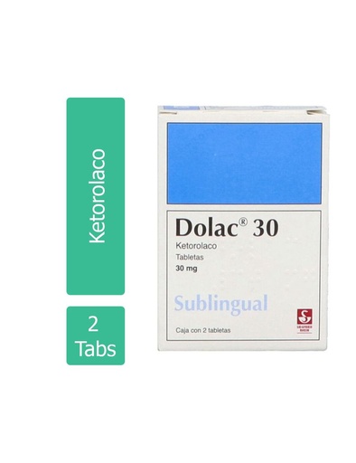 [7501300407016] Dolac Sublingual 30 Mg 2 Tabletas 