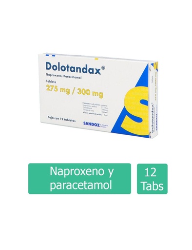 [7502216931893] Dolotandax 275/300 Mg 12 Grageas 