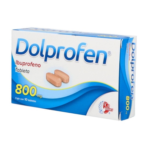 [780083148805] Dolprofen Ibuprofeno 800 Mg 10 Tabletas Genérico Collins 