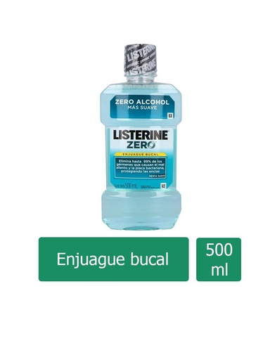[7891010974336] Enjuague Bucal Listerine Zero Menta Suave 500 Ml 