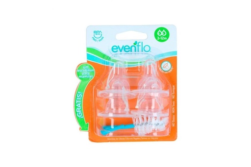 [7501027524317] Mamila Evenflo Clásica 3-12 Meses 4 Piezas + Escobillón 