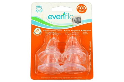 [7501027524294] Mamila Evenflo Silicón Anatómica Juego 3+1 Gratis 