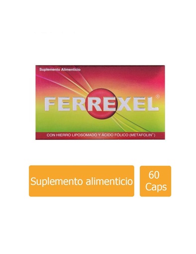 [7502235760030] Ferrexel Suplemento Alimenticio 60 Cápsulas 