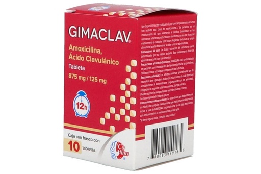 [780083149185] Gimaclav 875 Mg/125 Mg 10 Tabletas