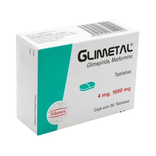[7501101611209] Glimetal 1000/4 Mg 30 Tabletas 