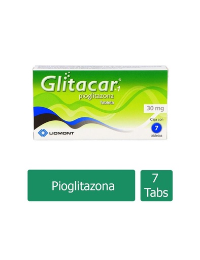 [7501299330296] Glitacar-1 30 Mg 7 Tabletas 