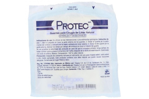 [7501048941001] Guantes Cirujano Desechable Número 7.5 