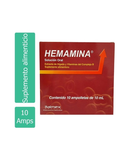 [7501390910953] Hemamina Solución Oral Caja Con 10 Ampolletas Con 10 Ml