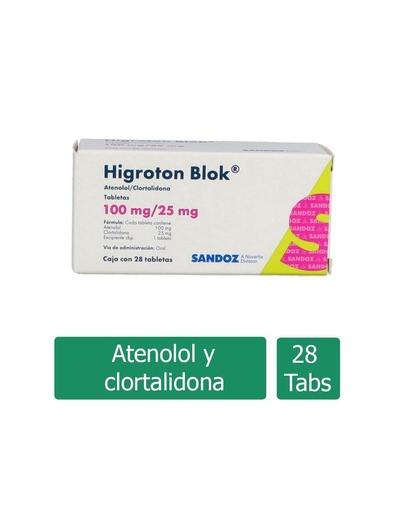 [7502216930551] Higroton Blok 100/25 Mg 28 Tabletas 